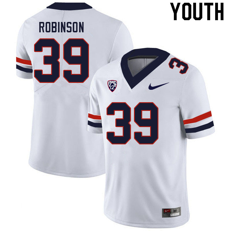 Youth #39 Jeffrey Robinson Arizona Wildcats College Football Jerseys Sale-White